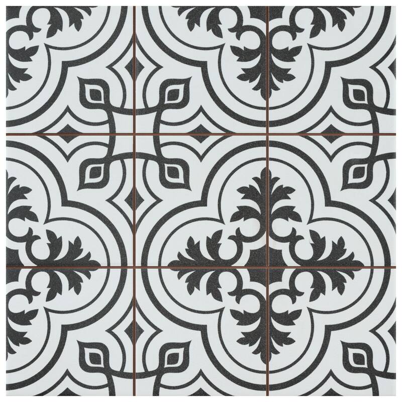 Merola Tile Harmonia Vintage White 13" x 13" Ceramic Floor and Wall Tile
