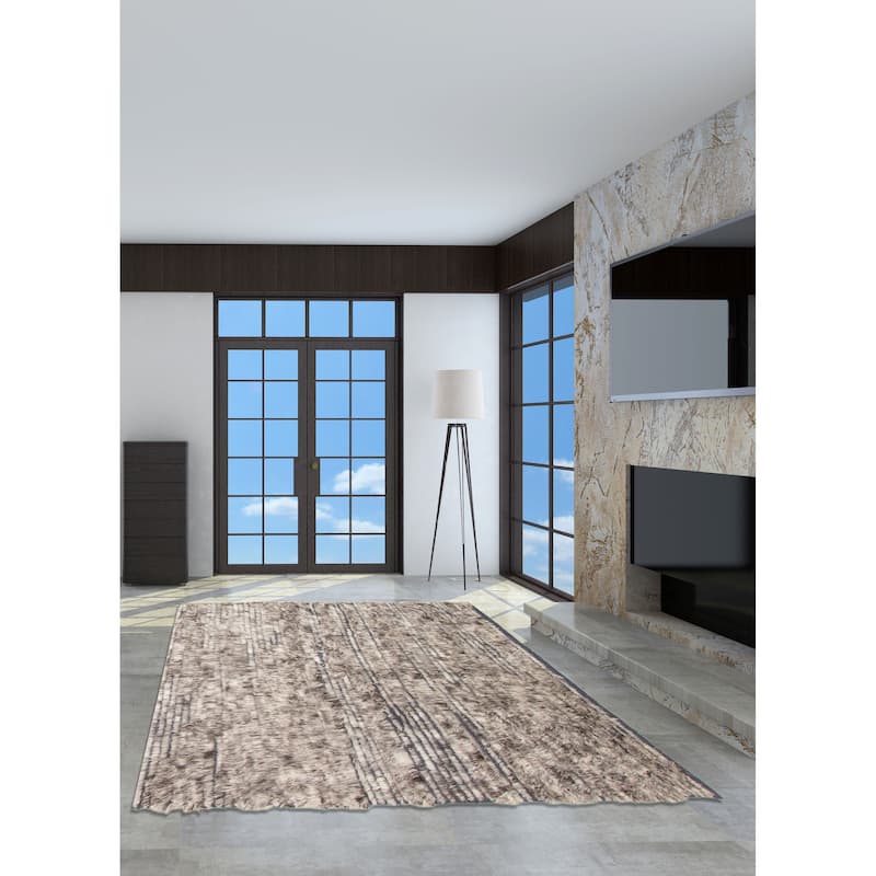 ECARPETGALLERY Hand-knotted Tangier Grey Wool Rug - 4'2 x 5'2