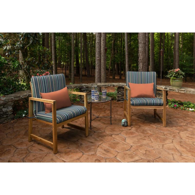 Sunbrella Solid Fabric 1-Piece Indoor/Outdoor Lumbar Pillow, 19"W x 12"L