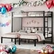 preview thumbnail 1 of 11, Twin over Twin&Twin or Twin XL over Twin&Twin Detachable Triple Bunk Bed with Guardrails for Bedroom Black