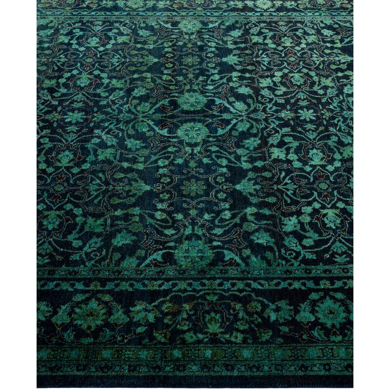 Overdyed One-of-a-Kind Hand-Knotted Area Rug - Green - 4' 10" x 5' 1"