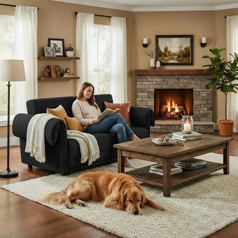 65" Loveseat Sleeper Sofa, Convertible Couch Bed Loveset Small Couchs for Living Room