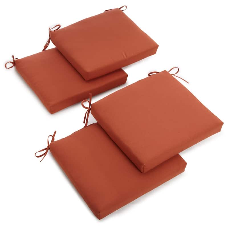 20-inch by 19-inch Twill Indoor Chair Cushion (Set of 1, 2, or 4) - 20 x 19 - Set of 4 - Spice