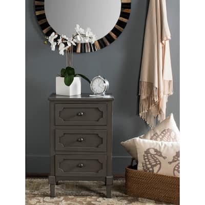 SAFAVIEH Rosaleen Grey 3-Drawer Storage Side Chest - 16.9" x 13.4" x 26.8"