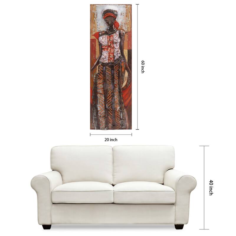 "Elegance" Mixed Media Iron Hand Painted Dimensional Wall Decor