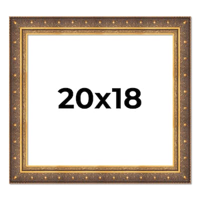 20x18 Frame Vintage Gold Solid Wood Picture Frame | 2.5 Inch Moulding