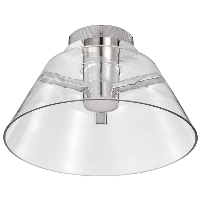 Edmond - 17 Inch LED Semi Flush - Polished Nickel with Clear Glass - Polished Nickel