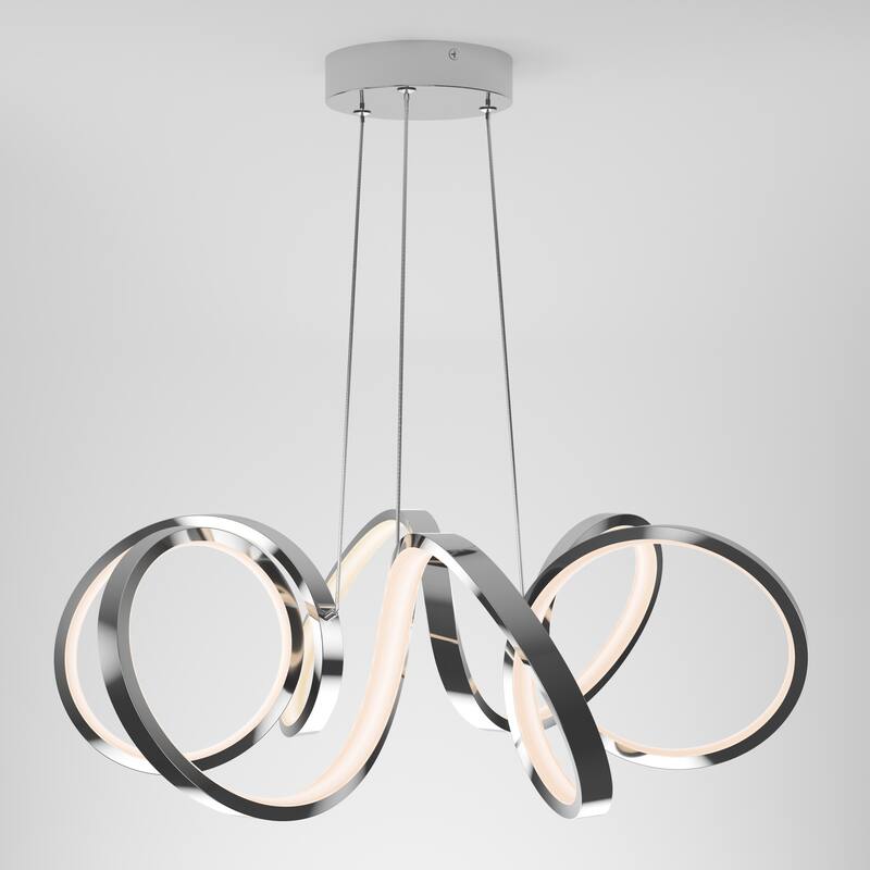 Artika Swirl Ribbon LED Pendant Ceiling Light, Chrome