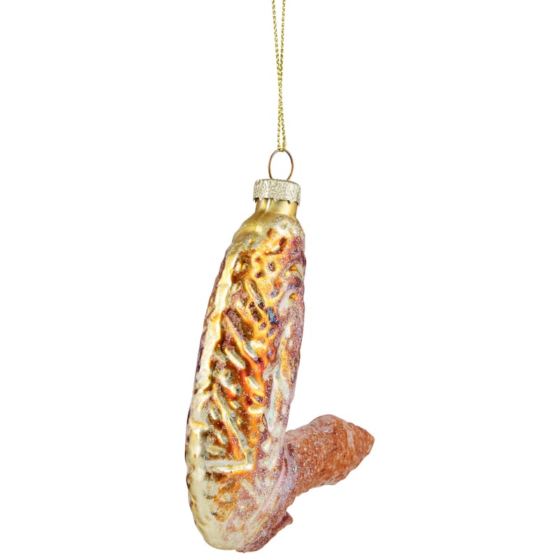 Buffalo Flat Chicken Wing Glass Christmas Ornament - 4"