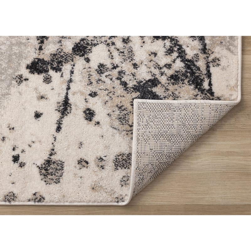 Grey Paint Splatter Abstract High-Traffic Rug