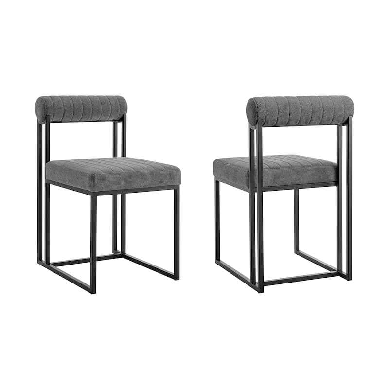 Anastasia Modern Upholstered Metal Dining Chairs - Set of 2