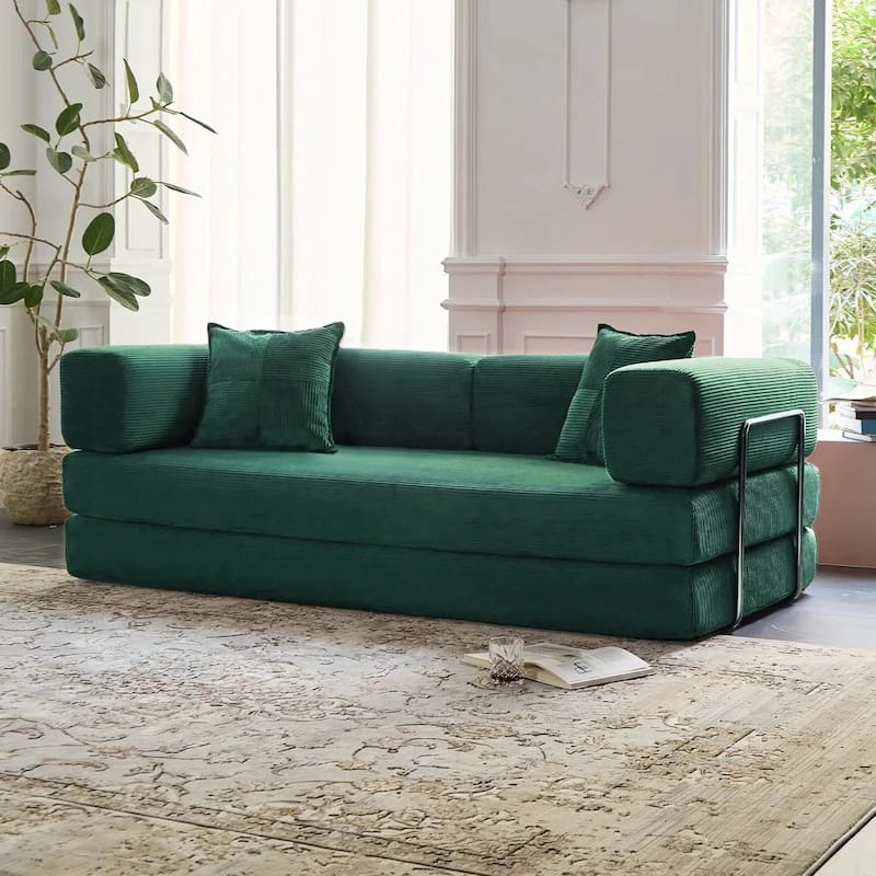 78.8"Convertible Sleeper Sofa Bed With Pillow Compression Sofa Comfy Futon Couch Lounge Sleeper Bed