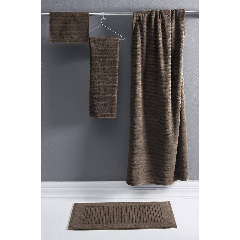 Classic Turkish Towels 100% Turkish Cotton Bath Sheets Plush Ribbed 3 Piece 40x65" - 40x65