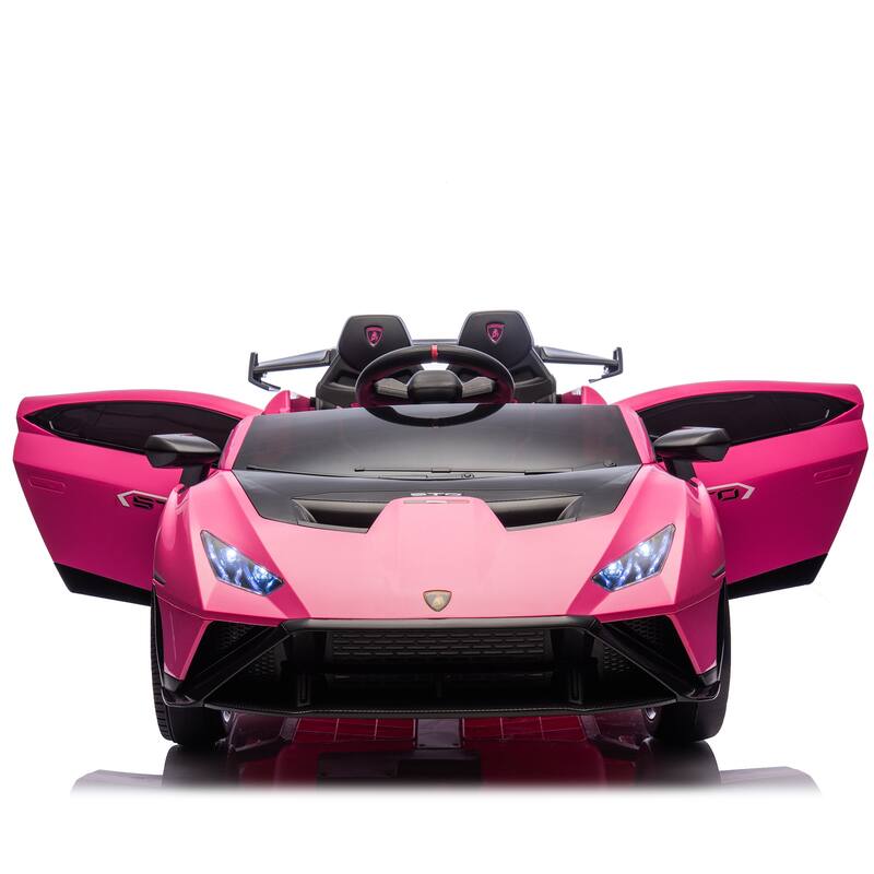 Lamborghini Huracan Sto 24V Kids Electric Ride-On Drift Car:Speeds 1.86-5.59 MPH,Ages 3-8, Foam Front Wheels,Drift Feature