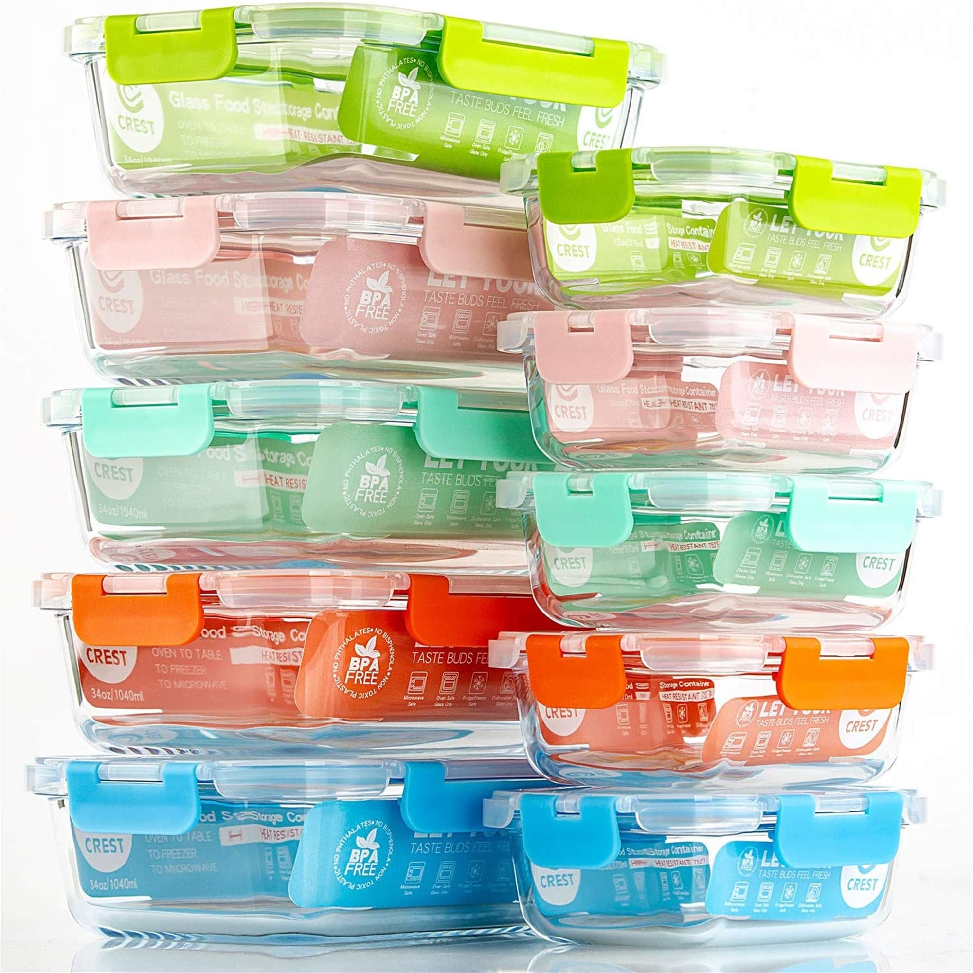 Glass Meal Prep Storage Containers - Oven Safe Borosilicate Glass