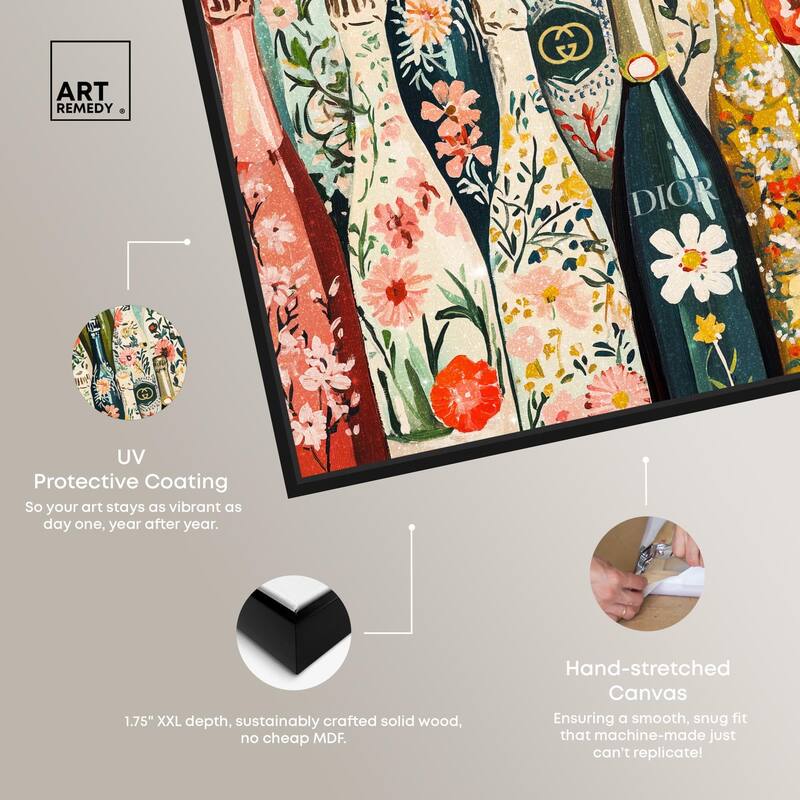Floral Collection Bottles Canvas by Art Remedy