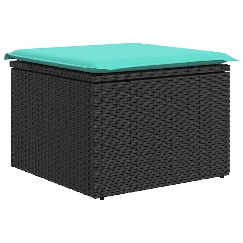 vidaXL Patio Sofa Set with Cushions Table and Couches 9 Piece Poly Rattan - 24.4" x 24.4" x 27.2"