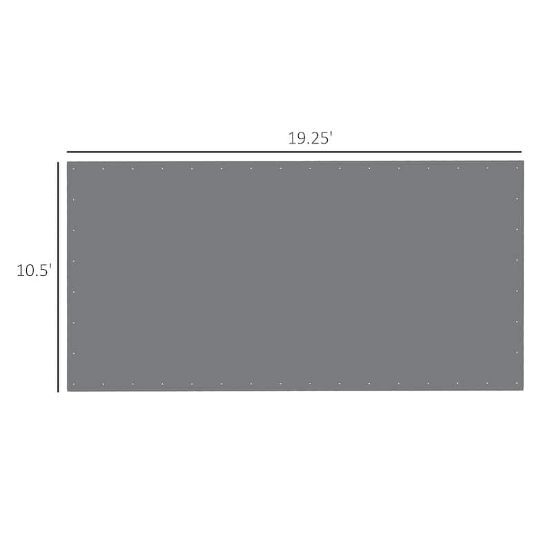 Outsunny 9.6' x 19.5' Carport Replacement Top Canopy Cover, UV Resistant and Water Resistant Car Port Portable Garage Tent Cover