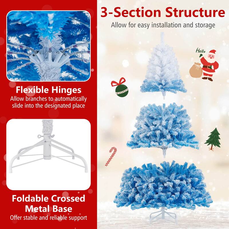 Costway 5/6/7/8 FT Artificial Christmas Tree with 180/250/350/470 Warm - See Details