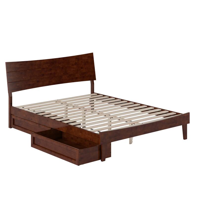 Phoenix Wood Platform Bed with Storage Drawers