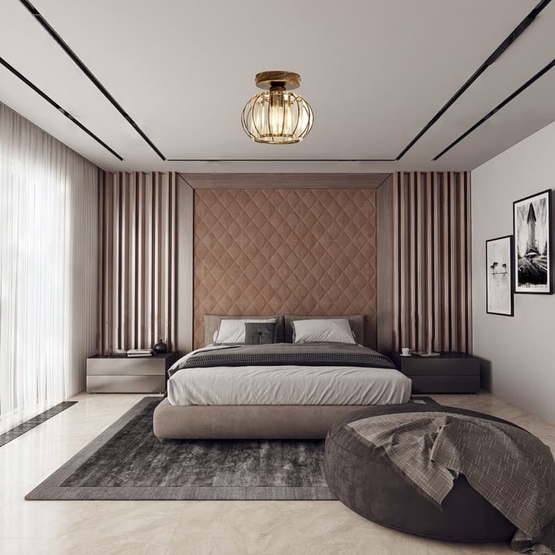 Modern bedroom ceiling fixtures bronze flush mount lamp metal ceiling light - N/A