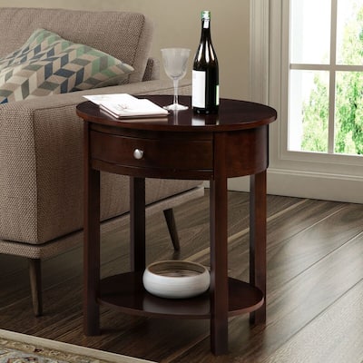 Coastal End Table with Storage - Accent Table, Living Room Side Table, Bedroom Nightstand - 24