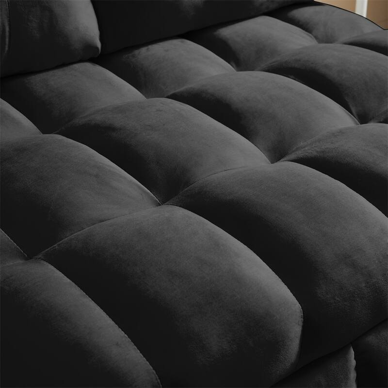 Velvet Pull Out Sofa with Removable Backrest,USB Port and Phone Stand