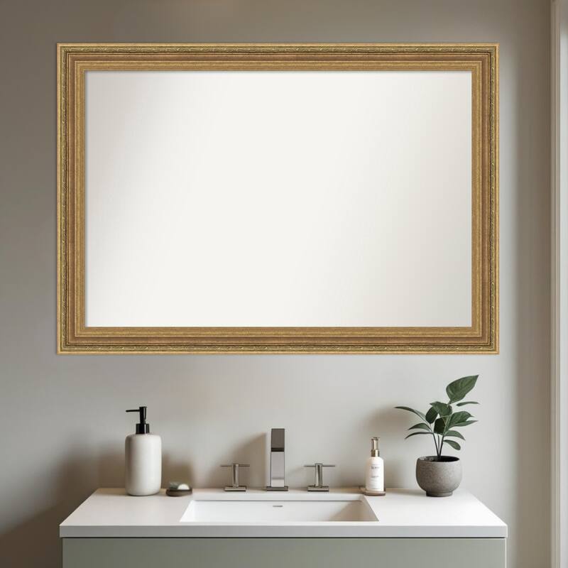 Elliot Gold Non-Beveled Framed Bathroom Vanity Wall Mirror - Elliot Gold