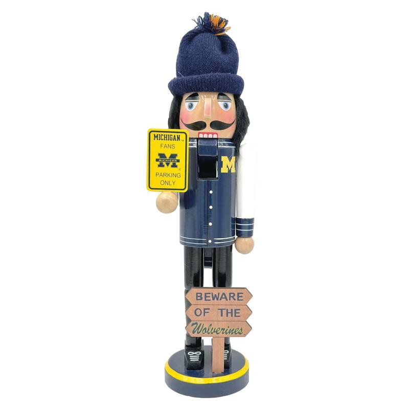 12" Michigan Beware of the Wolverines Nutcracker
