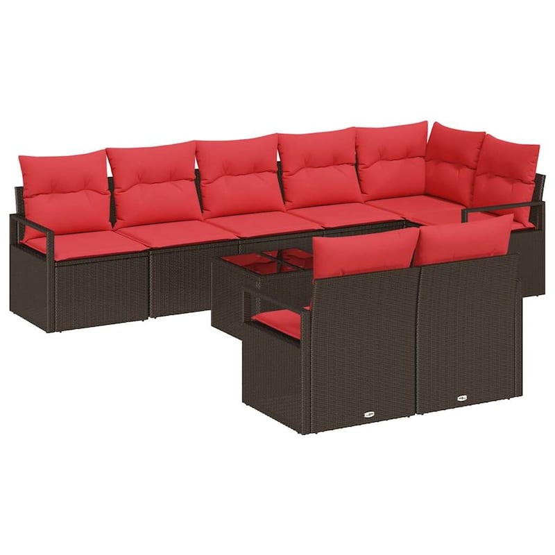 9 Piece Garden Sofa Set with Cushions - 113×48×27.2