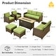 preview thumbnail 24 of 28, HOOOWOOO 7-piece Outdoor Wicker Rattan Patio Conversation Set with Fire Pit