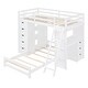 preview thumbnail 25 of 38, Multifunctional & Useful Design Wood Bunk Bed with Maximized Storage Space, Solid Construction