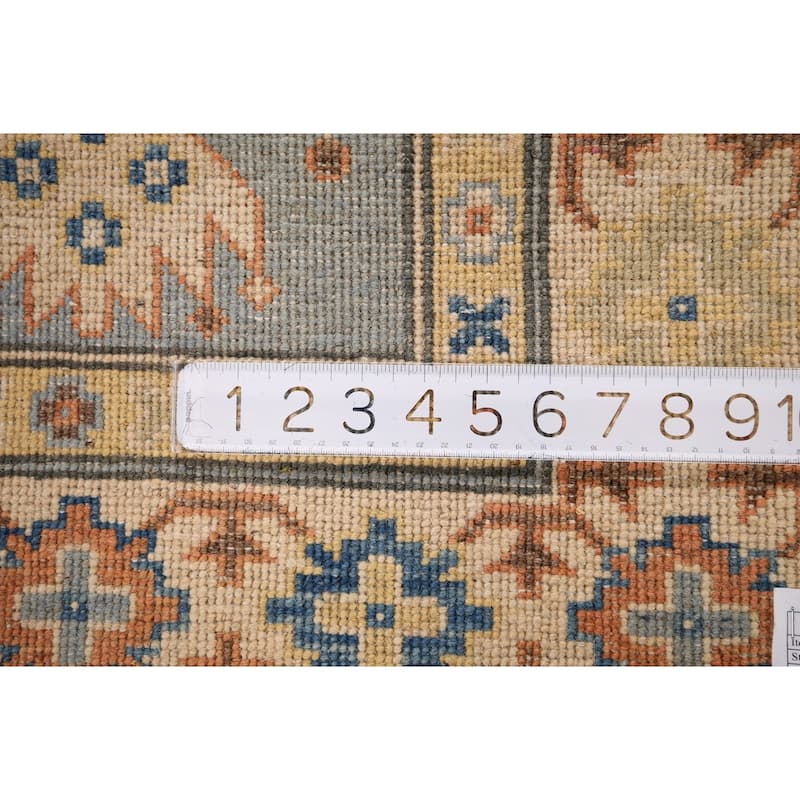 Light Blue Kazak Oriental Area Rug Hand-Knotted Bedroom Wool Carpet - 4'2" x 5'10"