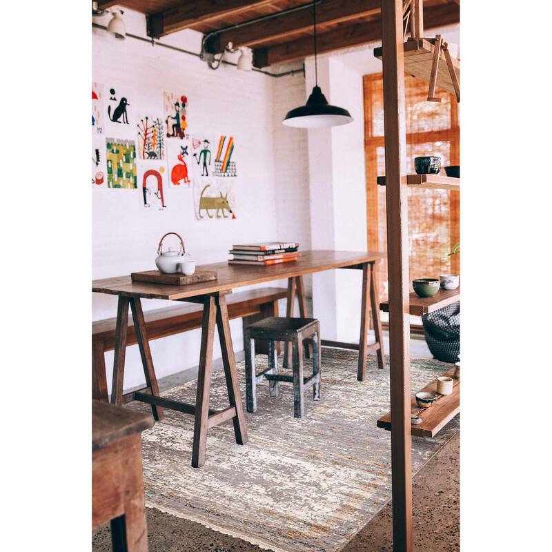 ECARPETGALLERY Hand-knotted Legacy Grey Silk, Wool Rug - 7'11 x 9'10