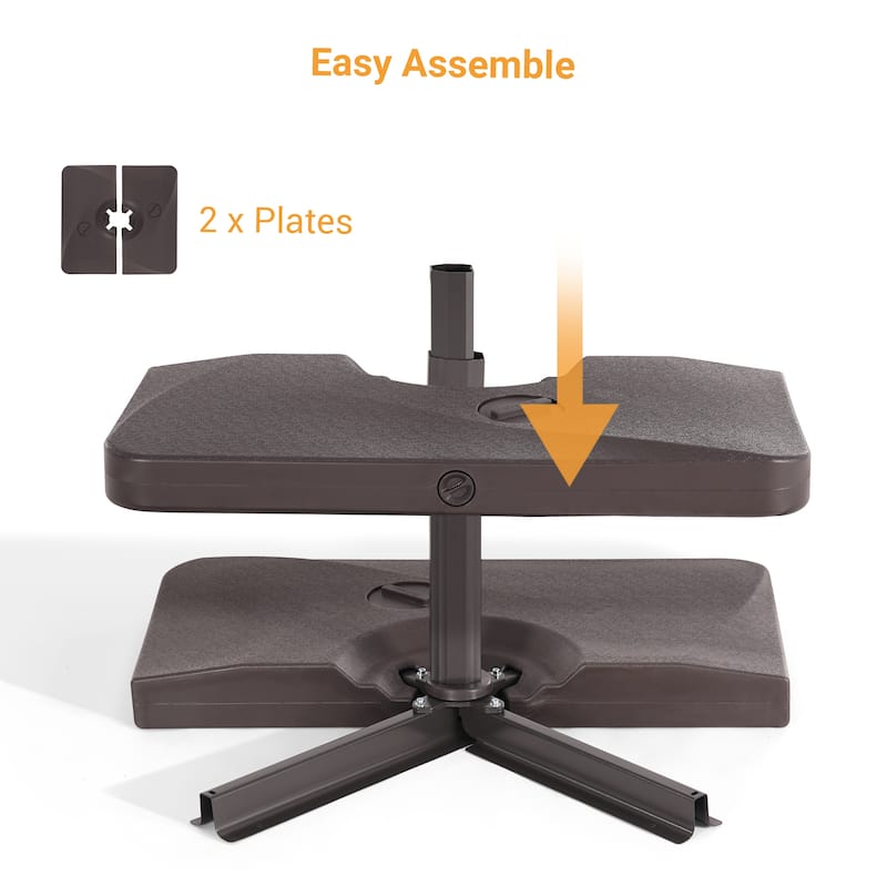 LIVOOSUN 320LBs HDPE Patio Umbrella Weight Base Sturdy and Stable