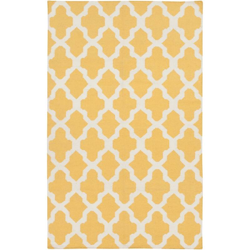 Hand-Woven Ashley Lattice Reverisble Flatweave Wool Area Rug - 5' x 8'