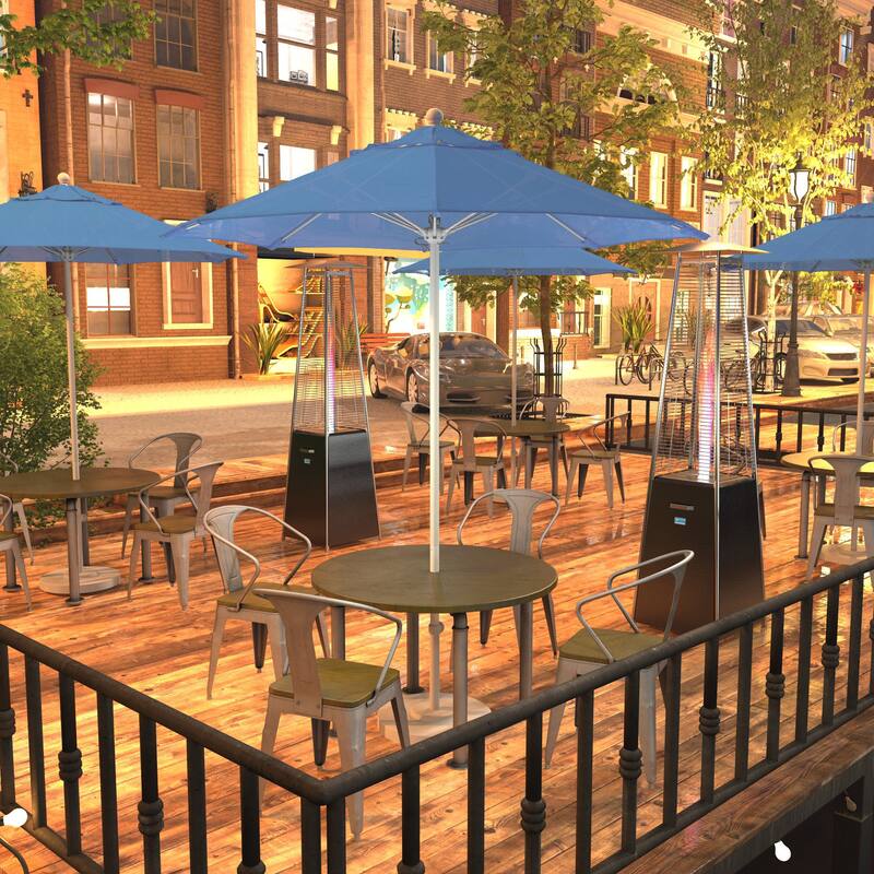 California Umbrella 7.5' Venture Series Patio Umbrella, White Aluminum Pole Fiberglass Ribs Push Lift, Pacifica Pacific Blue - Capri