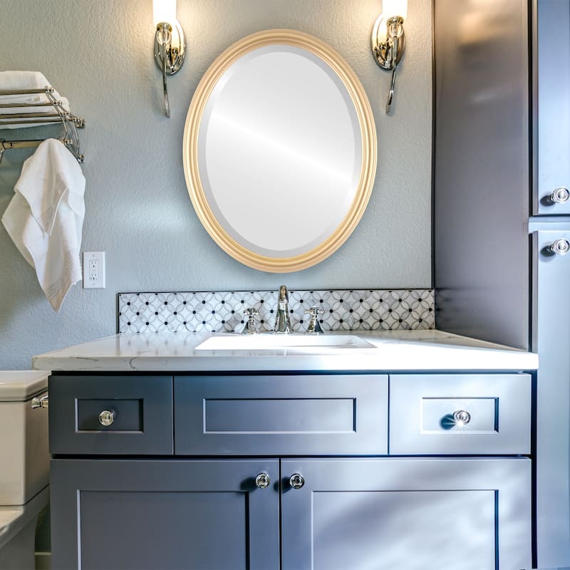 Saratoga Framed Oval Mirror in Gold Spray