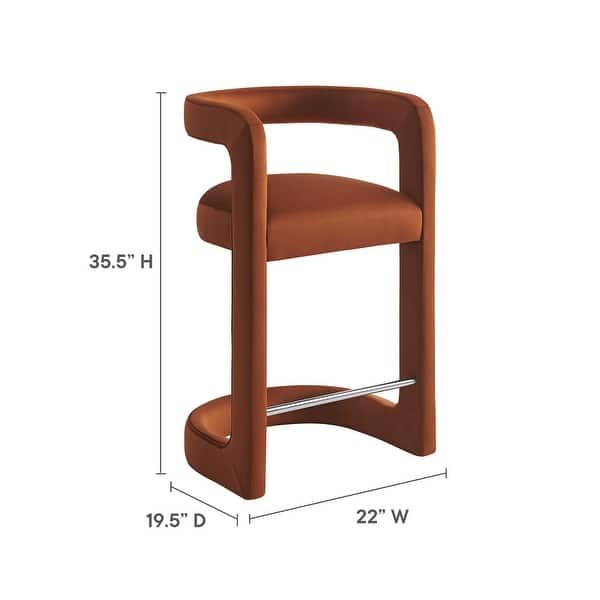 dimension image slide 2 of 6, Winslow Performance Velvet Counter Stool