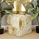 preview thumbnail 27 of 47, Glam Leather Stool 16 x 16 x 16 Gold