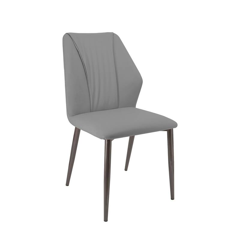 Upscale Microfiber Leather Upholstered Iron Dining Chair (Set of 2)