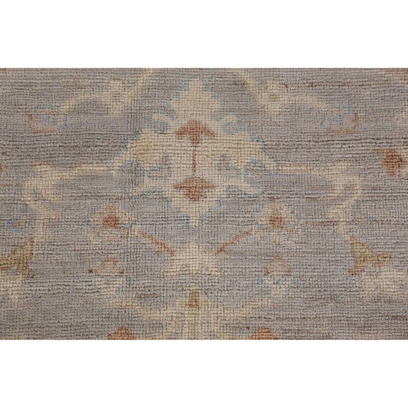 Hand Knotted Oriental 100% Wool Carpet Transitional All-Over Greys & Charcoal Oushak Area Rug - 11' 8'' X 9' 0''