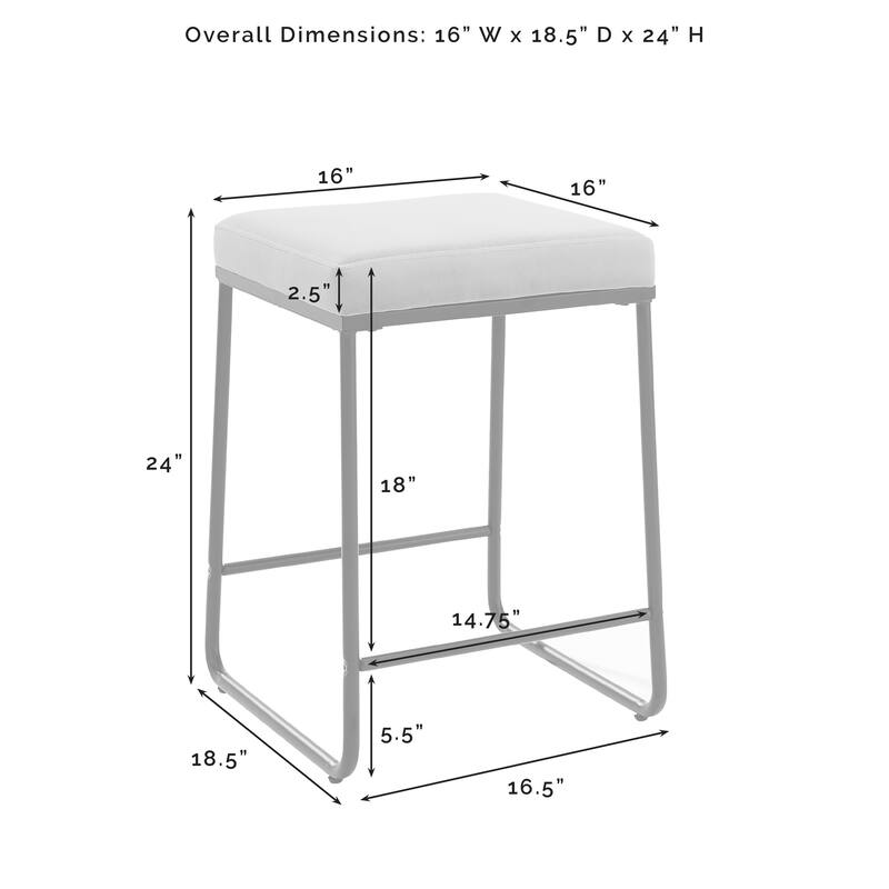 Beckett 2Pc Counter Stool Set - 16 "W x 18.5 "D x 24 "H