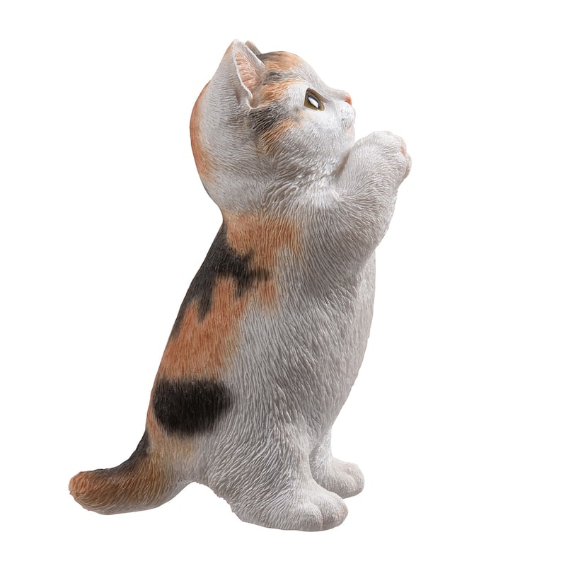 Praying Calico Cat Kitten Outdoor Garden Statue - 6.75"