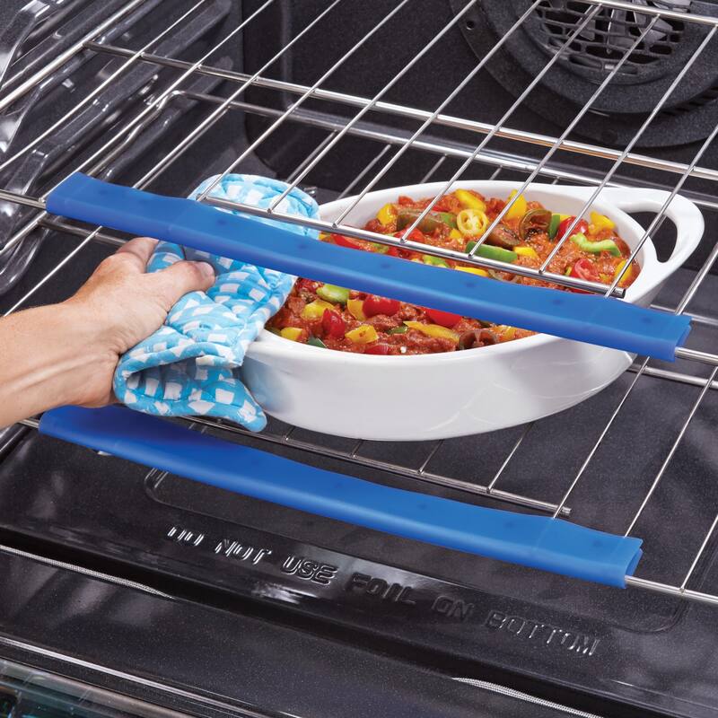 Silicone Oven Rack Guards - Set of 2 - 4.750 x 3.500 x 0.750 - Blue - 4.750 x 3.500 x 0.750