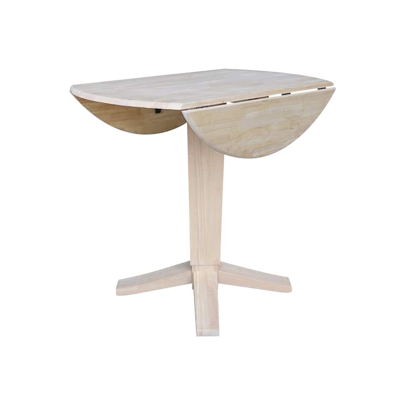 42 in Round Dual Drop Leaf Pedestal Counter Height Dining Table