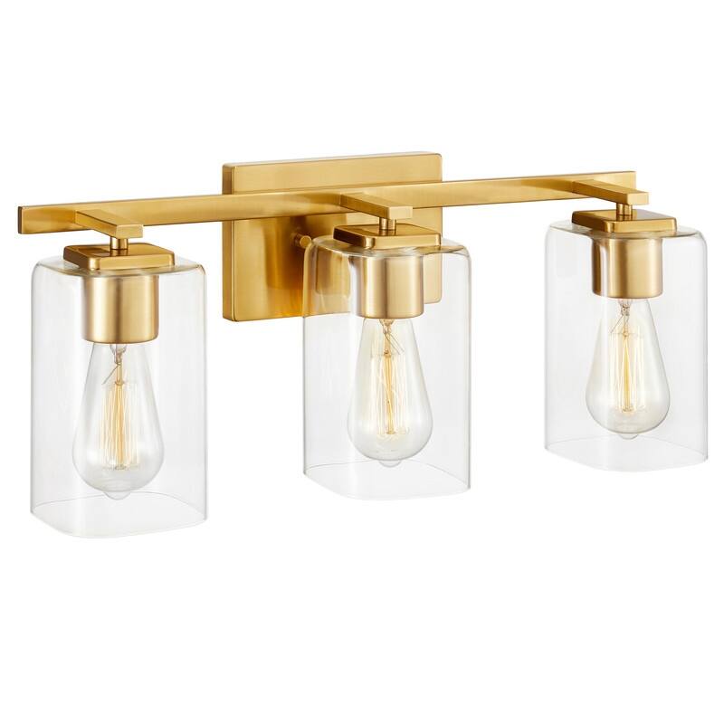 KAWOTI 20.75in. 3-light Bathroom Vanity Light with Square Glass