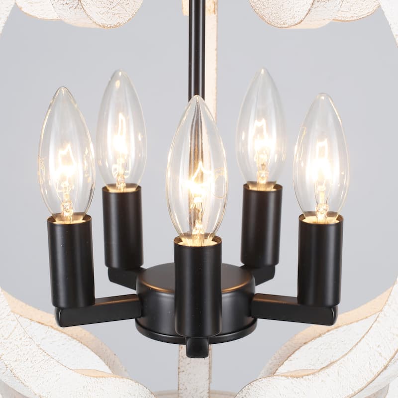 5-Light Candlestick Vintage Hanging Linear Chandelier Lighting Island Chandelier for Kitchen Island