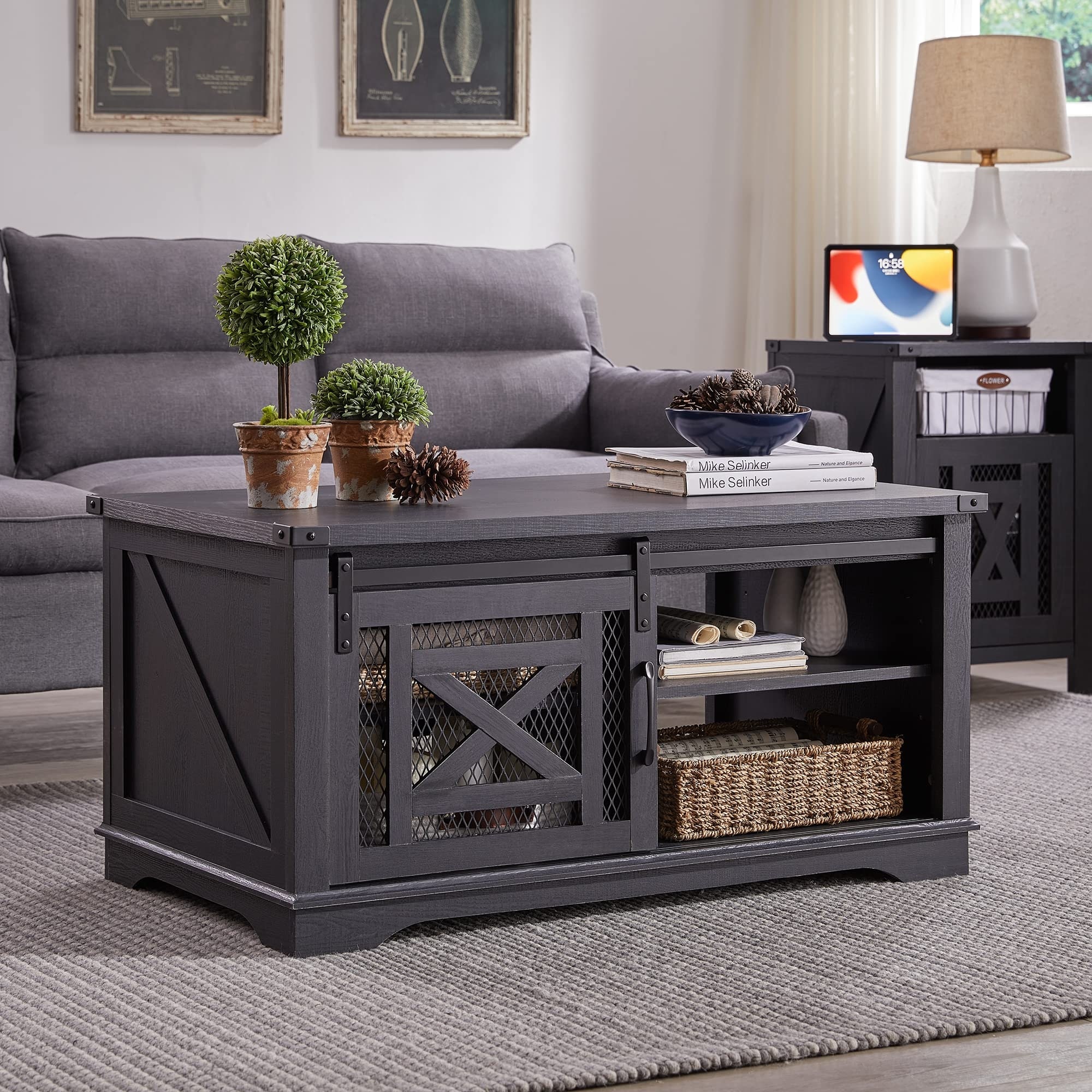 Barn door coffee sales and end tables