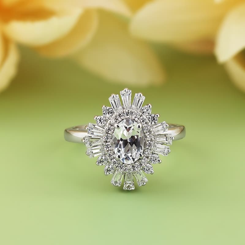 Auriya 14k Gold 1 1/4ctw Ballerina Halo Oval Diamond Engagement Ring Certified (H-I, SI1-SI2)